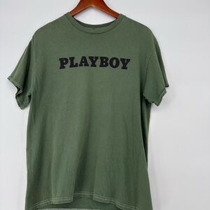 PLAYBOY Olive Tee with White Logo